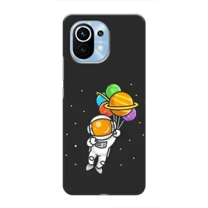 Силиконовый Чехол с принтом "Космонавты" на Xiaomi Mi 11 (Космонавт с шариками)