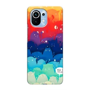 Силиконовый чехол с котиком для Xiaomi Mi 11 (Mew)
