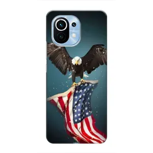 Чехол Флаг USA для Xiaomi Mi 11 (Орел и флаг)