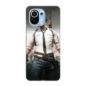 Силиконовый чехол с картинкой "Герой Pubg" на Xiaomi Mi 11 (Пабг)