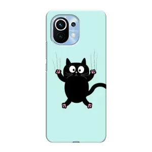 Силиконовый чехол с котиком для Xiaomi Mi 11 (Падающий кот)
