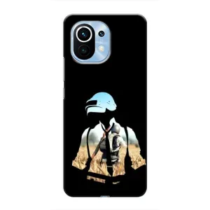 Силиконовый чехол с картинкой "Герой Pubg" на Xiaomi Mi 11 (Пубг мен)