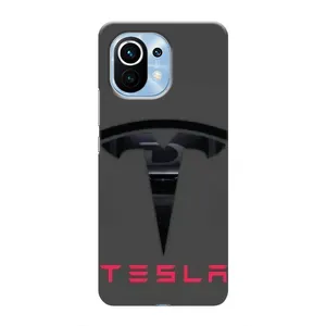Силіконовий бампер з картинкою машини на Xiaomi Mi 11 (Logo TESLA)