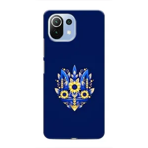 Чохол з картинкою (Патріотичний ГЕРБ) на Xiaomi Mi 11i (Герб в квітах)