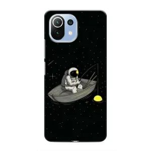 Силиконовый Чехол с принтом "Космонавты" на Xiaomi Mi 11i (Космонавт на рыбалке)