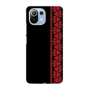 Силиконовый Чехол на Xiaomi Mi 11i (Красная Вышиванка)