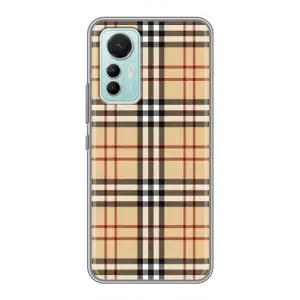Чехол с Брендами одежды на Сяоми ми 12 лайт (Burberry стиль)
