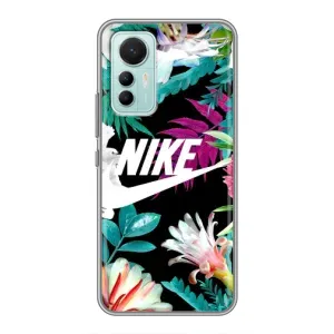 Силиконовый Чехол на Xiaomi Mi 12 Lite с картинкой Nike (Цветочный Nike)