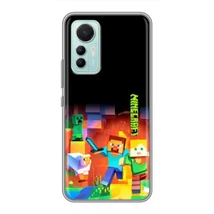 Чехлы для Xiaomi Mi 12 Lite (Персонажи Майн Крафт) (Герой Майнкрафт)