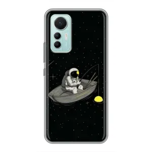 Силіконовый Чохол з принтом "Космонавти" на Xiaomi Mi 12 Lite (Космонавт на рибалці)
