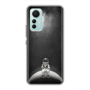 Силіконовый Чохол з принтом "Космонавти" на Xiaomi Mi 12 Lite (Космонавт романтик)