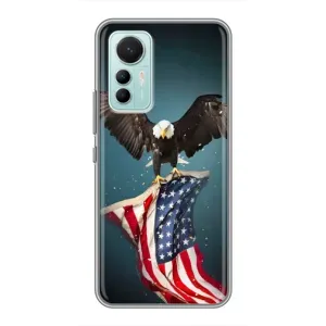 Чехол Флаг USA для Xiaomi Mi 12 Lite (Орел и флаг)