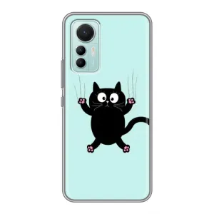 Силіконовий чохол з котиком для Xiaomi Mi 12 Lite (Падаючий кіт)