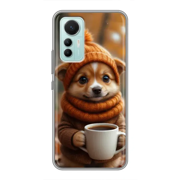 Чехол с рисунком «Собачка с кофе» для Xiaomi Mi 12 Lite Чехол с рисунком «Собачка с кофе» для Xiaomi Mi 12 Lite