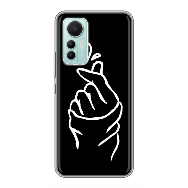 Чехол с рисунком «Сердце на черном» для Xiaomi Mi 12 Lite