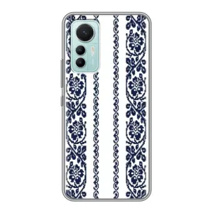 Силиконовый Чехол на Xiaomi Mi 12 Lite с картинкой Вышиванки (Синяя вышиванка)