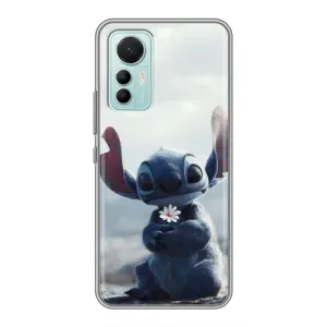 Чехол с рисунком Стич для Xiaomi Mi 12 Lite (Стич с цветочком)
