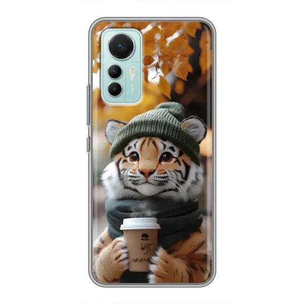 Чехол с рисунком «Тигр с кофе» для Xiaomi Mi 12 Lite Чехол с рисунком «Тигр с кофе» для Xiaomi Mi 12 Lite