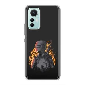 Чохол з картинкою "Герой Pubg" на Xiaomi Mi 12 Lite (В полум'ї)