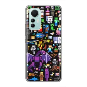 Чехол майнкрафт для Xiaomi Mi 12 Lite (Все персонажи)