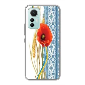 Силиконовый Чехол на Xiaomi Mi 12 Lite с картинкой Вышиванки (Вышиванка с цветком)