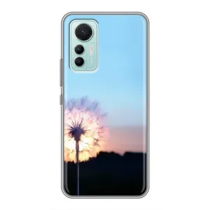 Силиконовый Чехол с одуванчиками на Xiaomi Mi 12 Lite (Закат с одуванчиком)