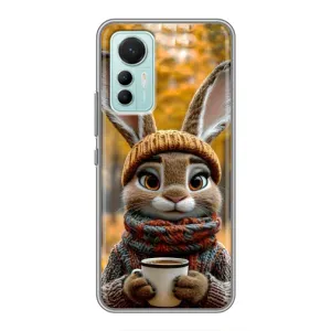 Друкований чохол 'Звірята з кавою' для Xiaomi Mi 12 Lite (Зайчик з кавою)