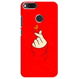 Чехлы (Знак сердечка) на Xiaomi Mi A1/ Mi 5X (Сердце на красном)