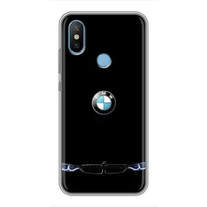 Силиконовый бампер с картинкой машины на Xiaomi Mi6X (Черный BMW)