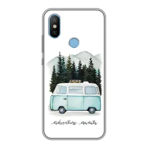 Силиконовый бампер с картинкой машины на Xiaomi Mi6X (Домик на колесах)