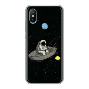 Силіконовый Чохол з принтом "Космонавти" на Xiaomi Mi6X (Космонавт на рибалці)