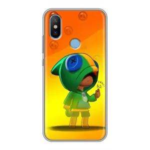 Чехол Бравл Старс для Xiaomi Mi6X (LEON в кофте)