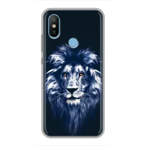Чехол с картинкой на Xiaomi Mi6X (Лев - синий)