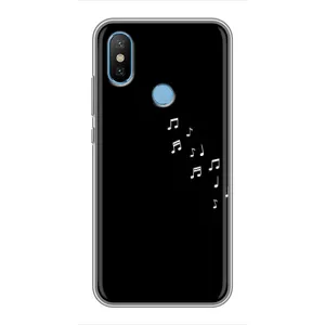Чехол с картинками на черном фоне для Xiaomi Mi6X (Ноты)