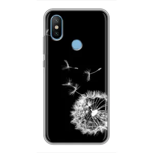 Силіконовий Чохол з кульбабками на Xiaomi Mi6X (Кульбабка на чорному)