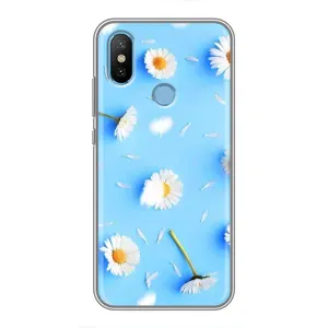 Чохол з Квітами для Xiaomi Mi6X (ромашки на блакитному)
