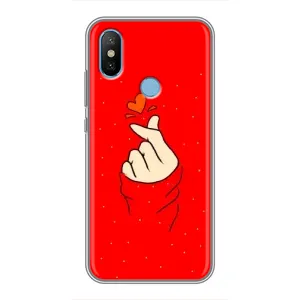 Чехлы (Знак сердечка) на Xiaomi Mi6X (Сердце на красном)