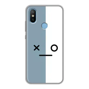 Силиконовые Чехлы (смешные стикеры) для Xiaomi Mi6X (Серо-белый)