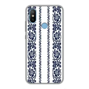 Силиконовый Чехол на Xiaomi Mi6X с картинкой Вышиванки (Синяя вышиванка)