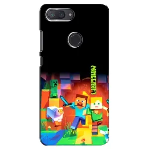 Чехлы для Xiaomi Mi 8 Lite (Персонажи Майн Крафт) (Герой Майнкрафт)