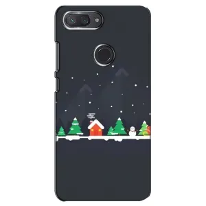 Силиконовый бампер на рождество для Xiaomi Mi 8 Lite (Город зимний)