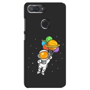 Силиконовый Чехол с принтом "Космонавты" на Xiaomi Mi 8 Lite (Космонавт с шариками)