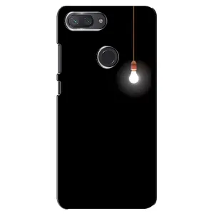Чехол с картинками на черном фоне для Xiaomi Mi 8 Lite (Лампочка)