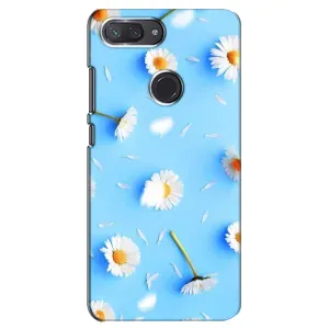 Чехол с Цветами для Xiaomi Mi 8 Lite (ромашки на голубом)
