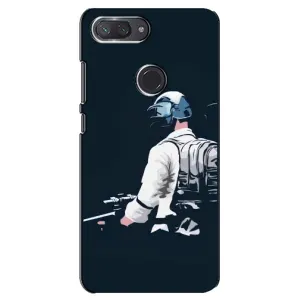 Силиконовый чехол с картинкой "Герой Pubg" на Xiaomi Mi 8 Lite (В экиперовке)