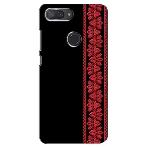 Силиконовый Чехол на Xiaomi Mi 8 Lite с картинкой Вышиванки (Вышиванка на черном)