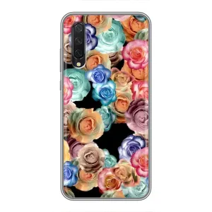 Чехлы с тематикой "ЦВЕТЫ" на Xiaomi Mi 9 Lite (Цветы на черном)