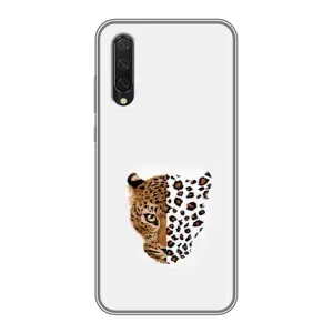 Чехол с леопардовым принтом на Xiaomi Mi 9 Lite (Леопард на белом)