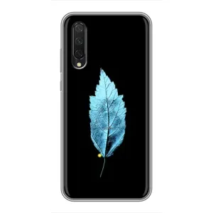 Чехол с картинками на черном фоне для Xiaomi Mi 9 Lite (Листочек)