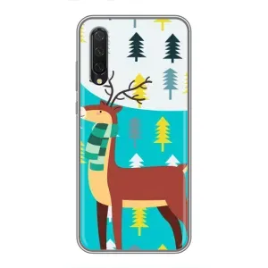 Силиконовый бампер с картинкой животных для Xiaomi Mi 9 Lite (Олень с шарфом)
